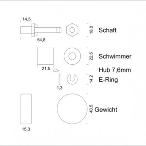 Suspended float switch plastic